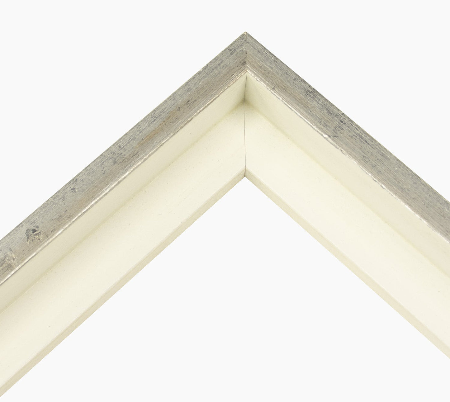 305.7997 cadre en bois blanc et argent mesure de profil 40x35 mm Lombarda cornici S.n.c.