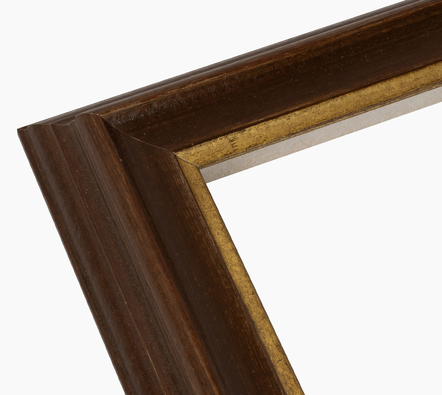 Cadre sur mesure en bois noyer et or 310.100
