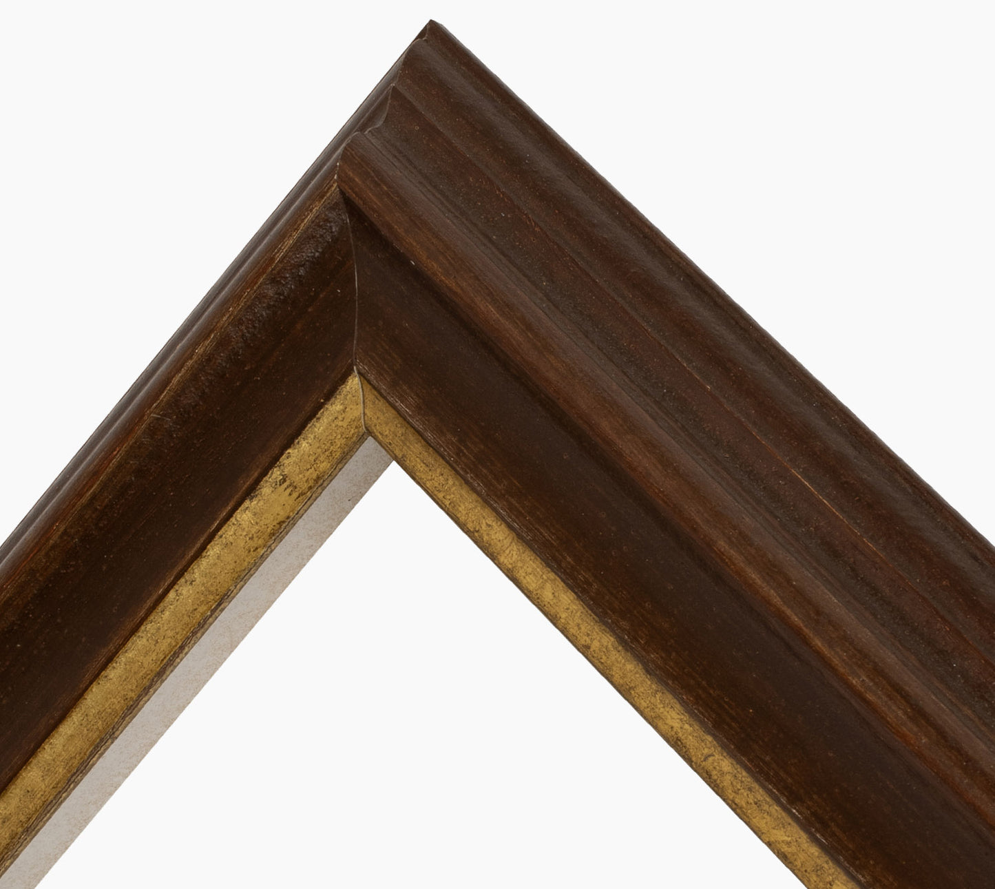 Cadre sur mesure en bois noyer et or 310.100
