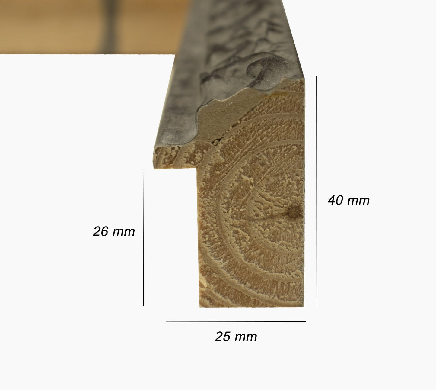 426.2008 gris dégradé noir mesure de profil 26x42 mm Lombarda cornici S.n.c.