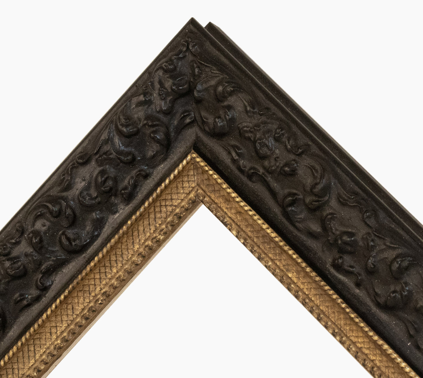 Cadre noire et or en bois sur mesure 4497.601