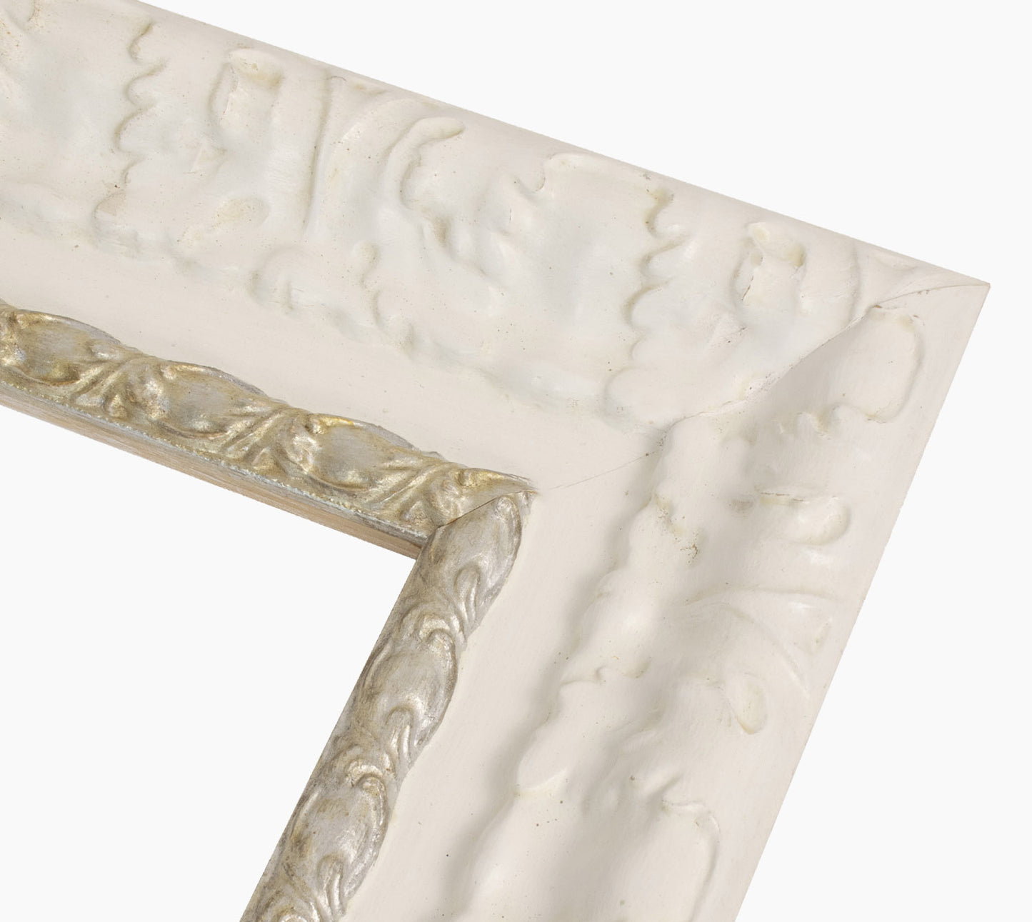 Picture frame white wooden with silver 4980.998