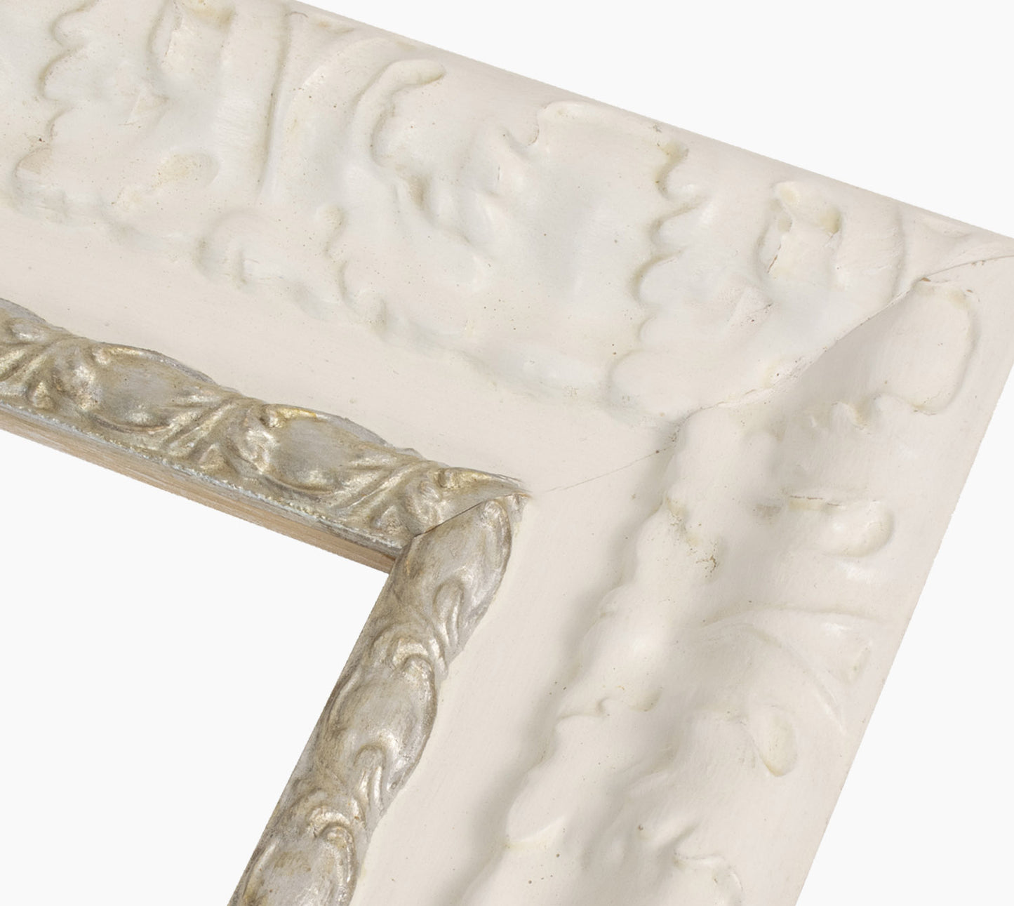 Picture frame white wooden with silver 4980.998