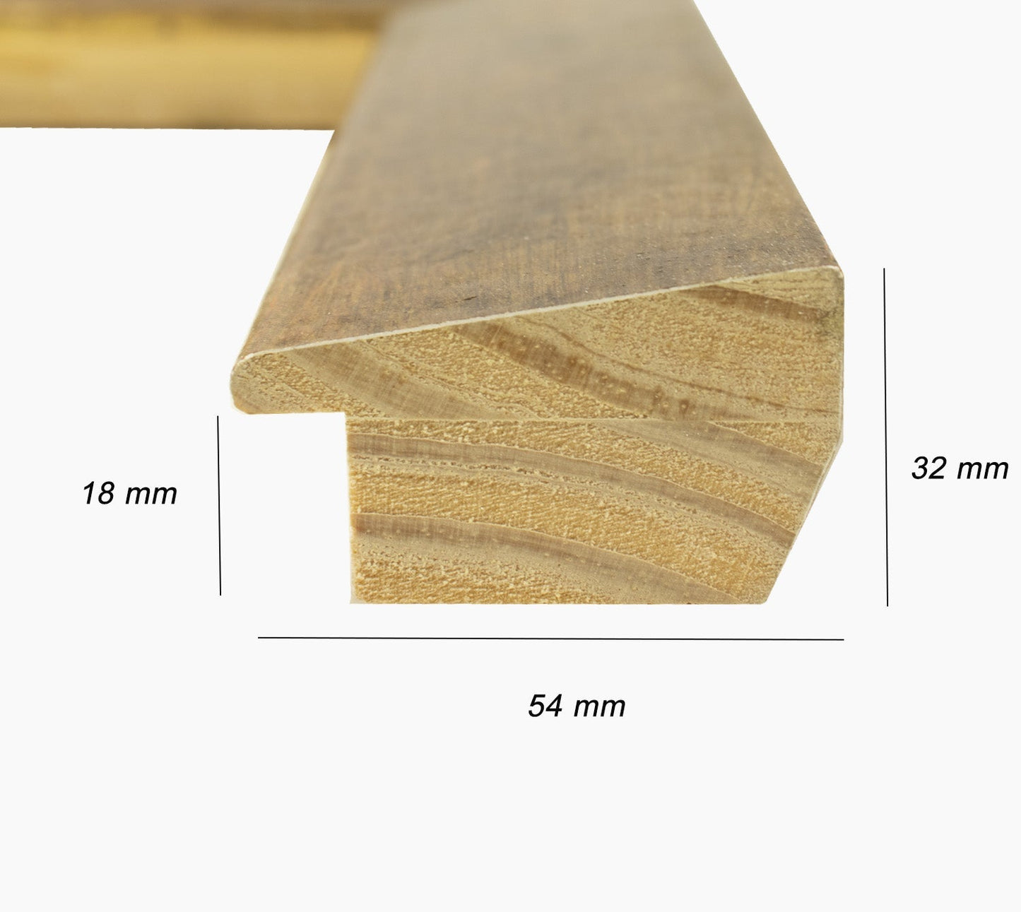 550.230 cadre en bois à la feuille d'or antique mesure de profil 54x32 mm Lombarda cornici S.n.c.