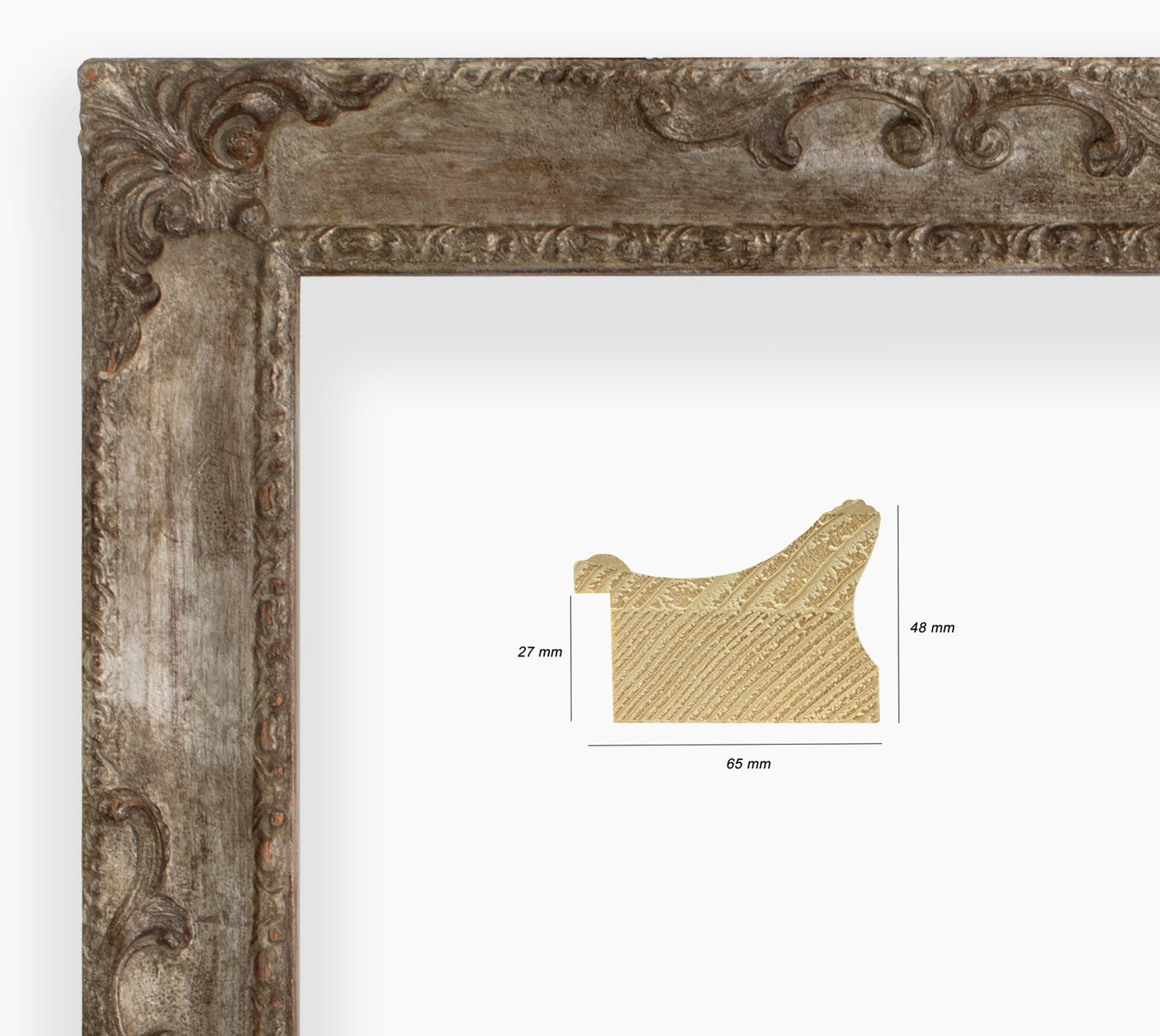 Miroirs ancien sur mesure argent antique cor.620.231