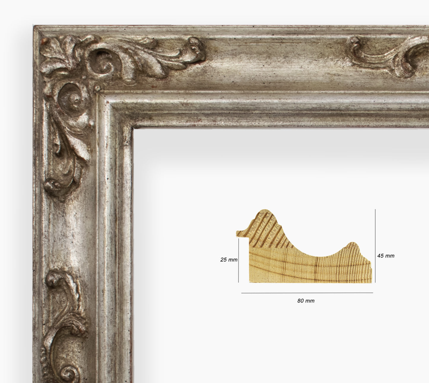 Miroirs ancien sur mesure argent cor.739.011