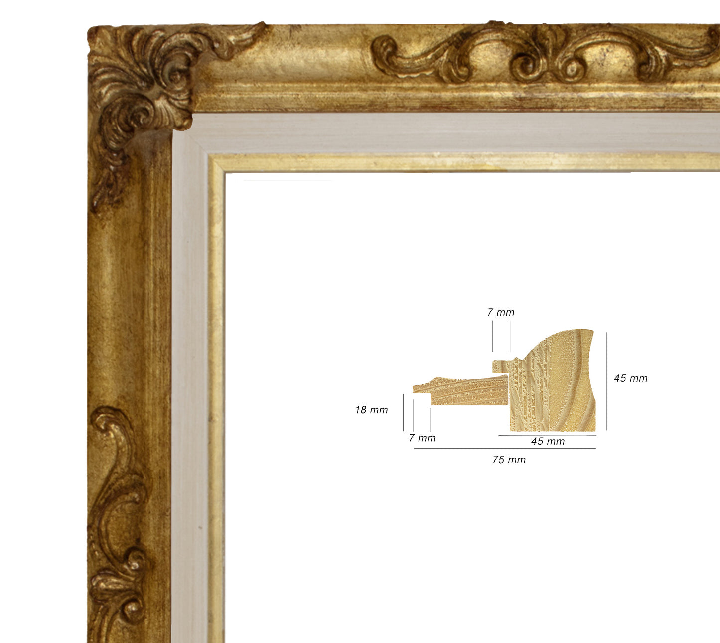 Baroque frame with gold leaf COR227010135