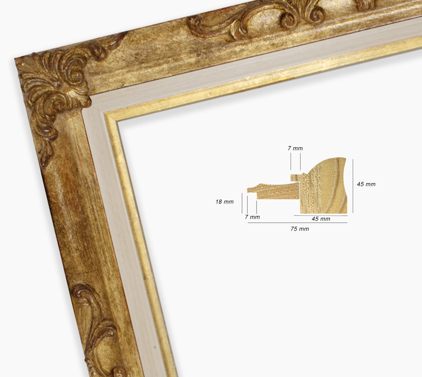 Baroque frame with antique gold leaf COR227230135