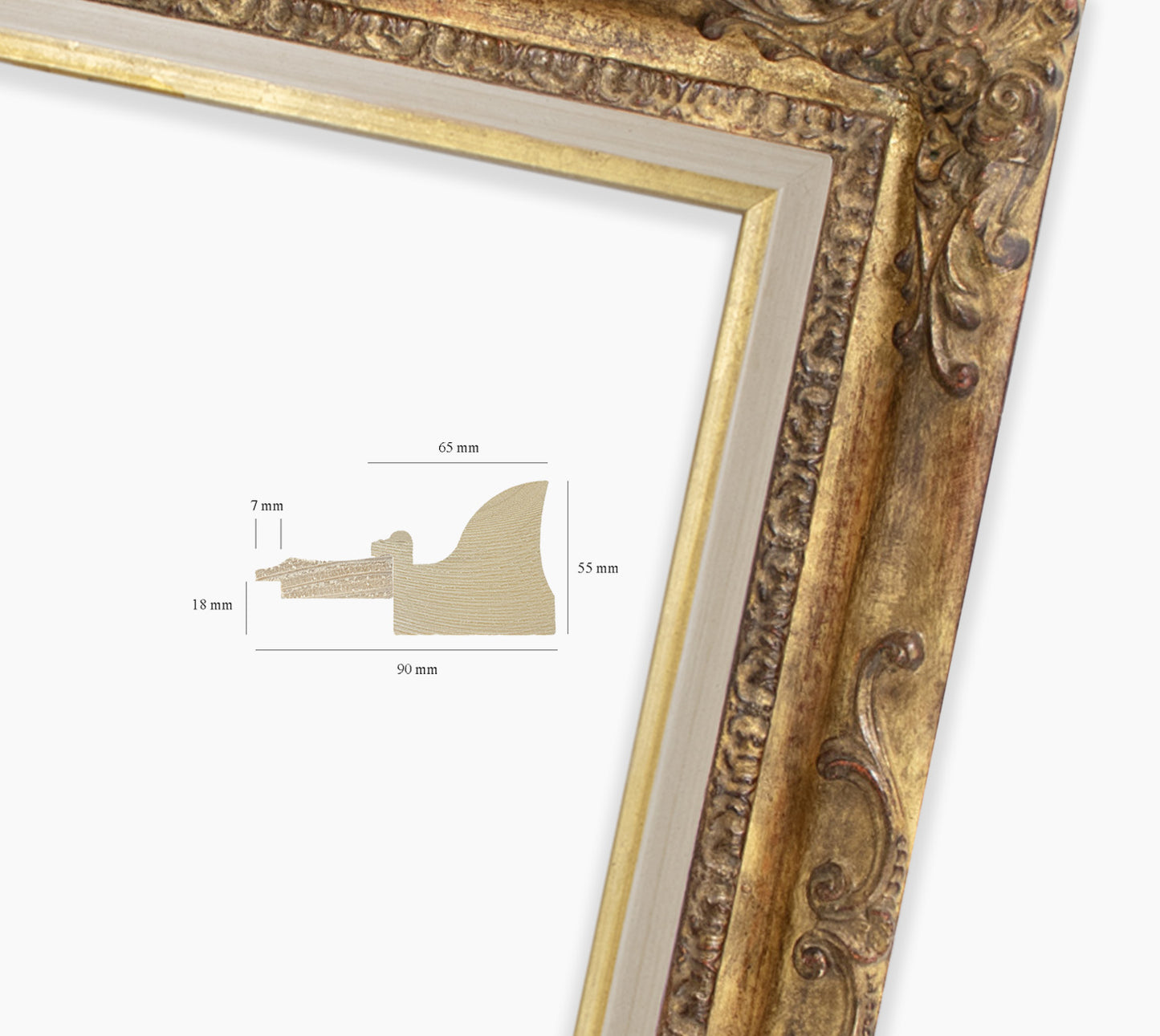 Baroque frame with antique gold leaf COR430230135