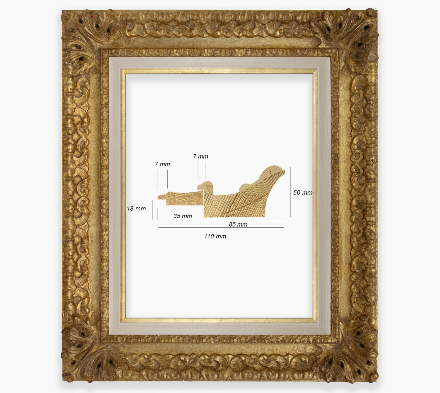 Baroque frame with gold leaf COR4480010135