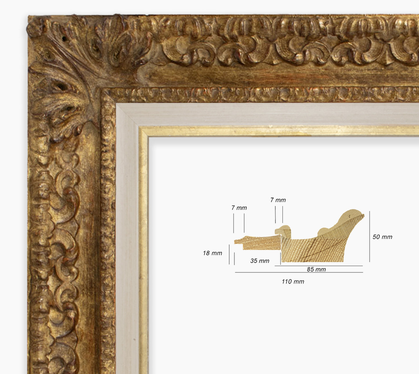Baroque frame with antique gold leaf COR4480230135