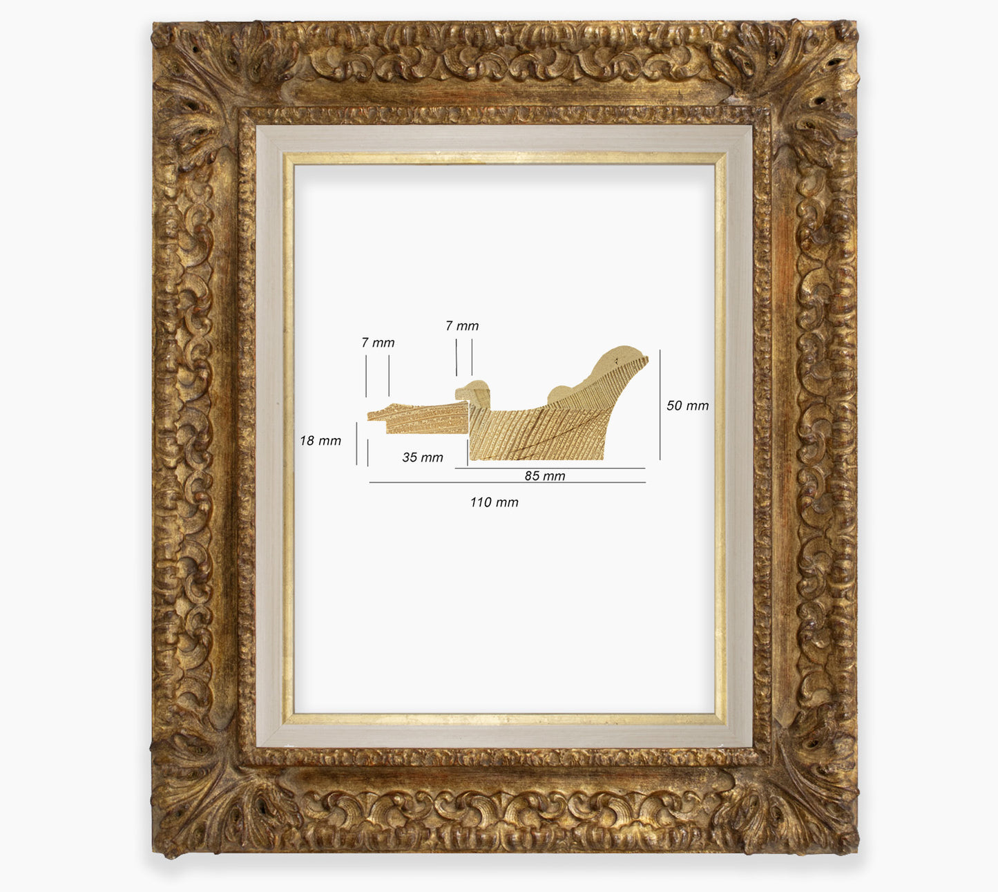 Baroque frame with antique gold leaf COR4480230135