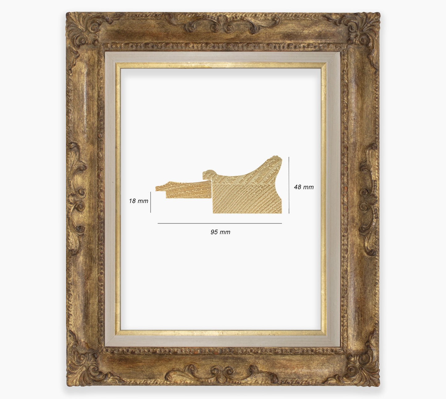 Baroque frame with antique gold leaf COR620230135