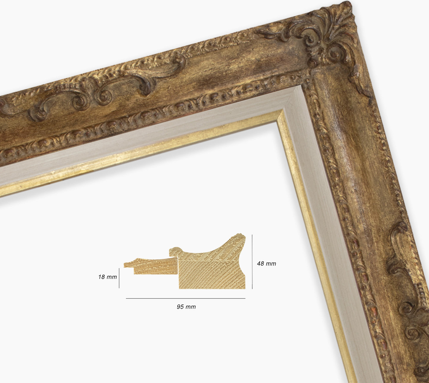 Baroque frame with antique gold leaf COR620230135