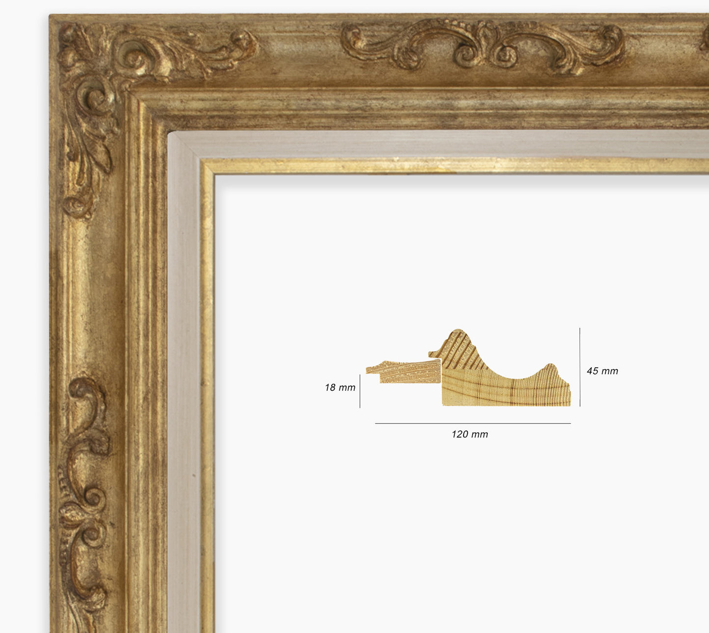 Baroque frame with gold leaf COR739010135