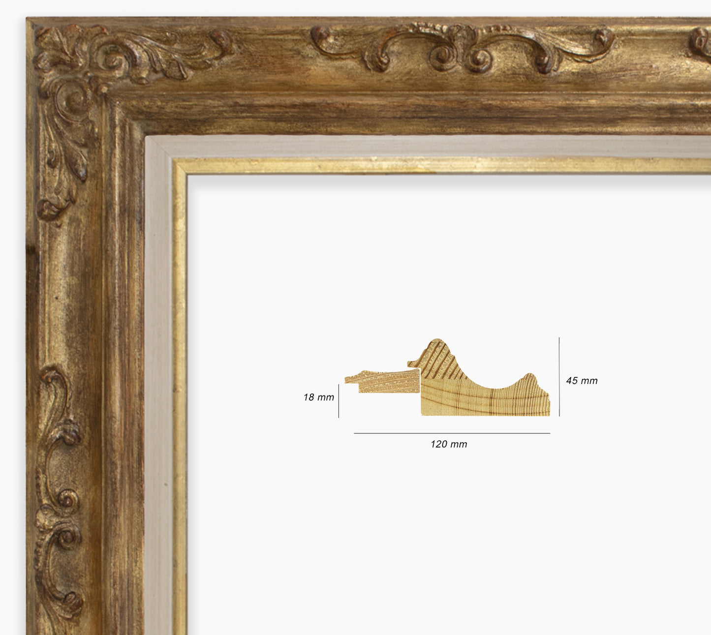 Baroque frame with antique gold leaf COR739230135
