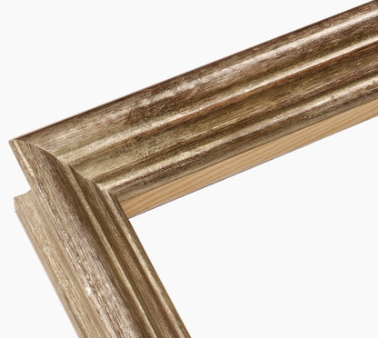 Wooden frame with antique silver leaf art.240.231