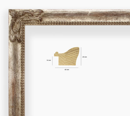 COR.247.231 wooden frame with antique silver leaf