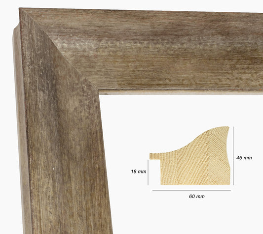 345.231 wooden frame with antique silver leaf profile measurement 60x45 mm