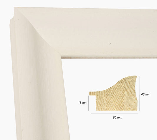 345.899 white wooden frame with wax profile measure 60x45 mm