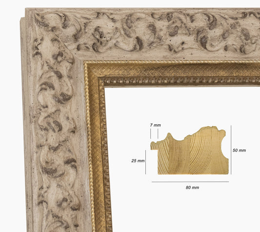 Picture frame grey en gold 4497.3004