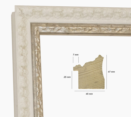 Picture frame white with silver 495.998