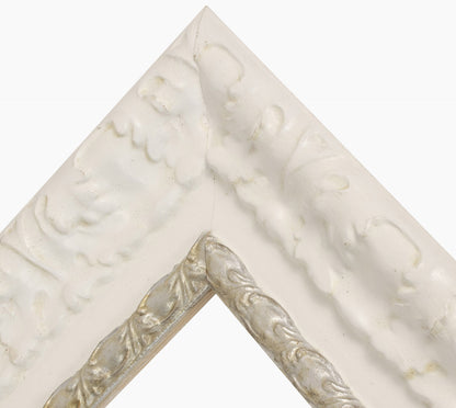 Picture frame white wooden with silver 4980.998