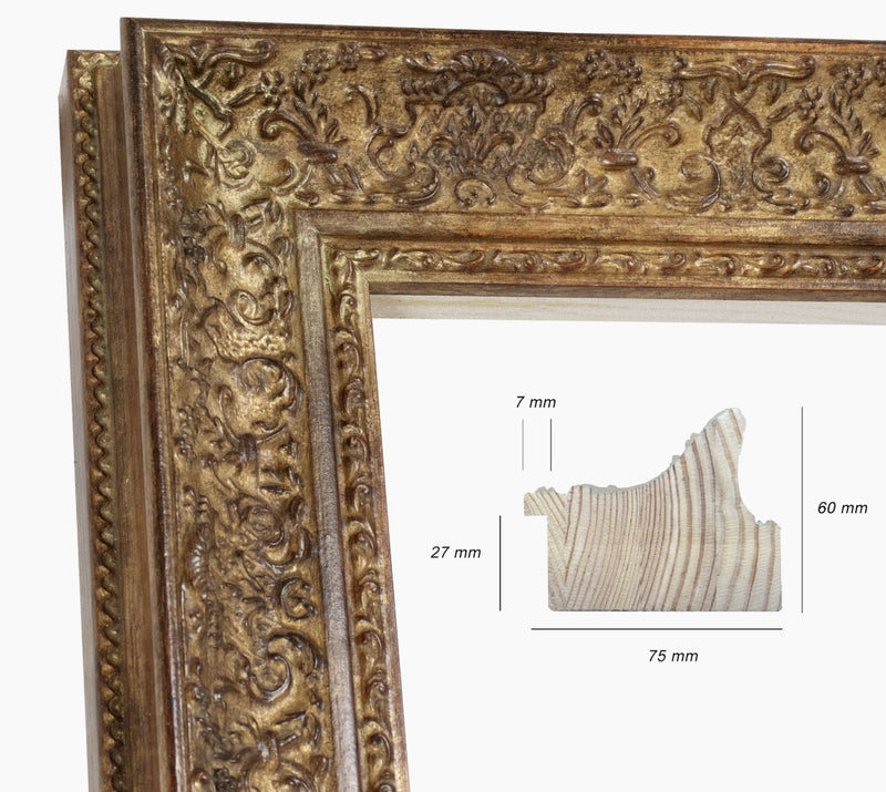 Cadre d'or en bois sur mesure 731.230