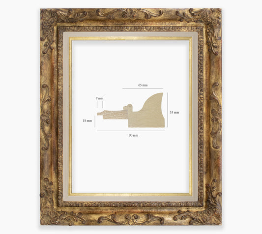 Baroque frame with antique gold leaf COR430230135