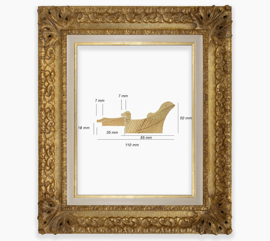 Baroque frame with gold leaf COR4480010135
