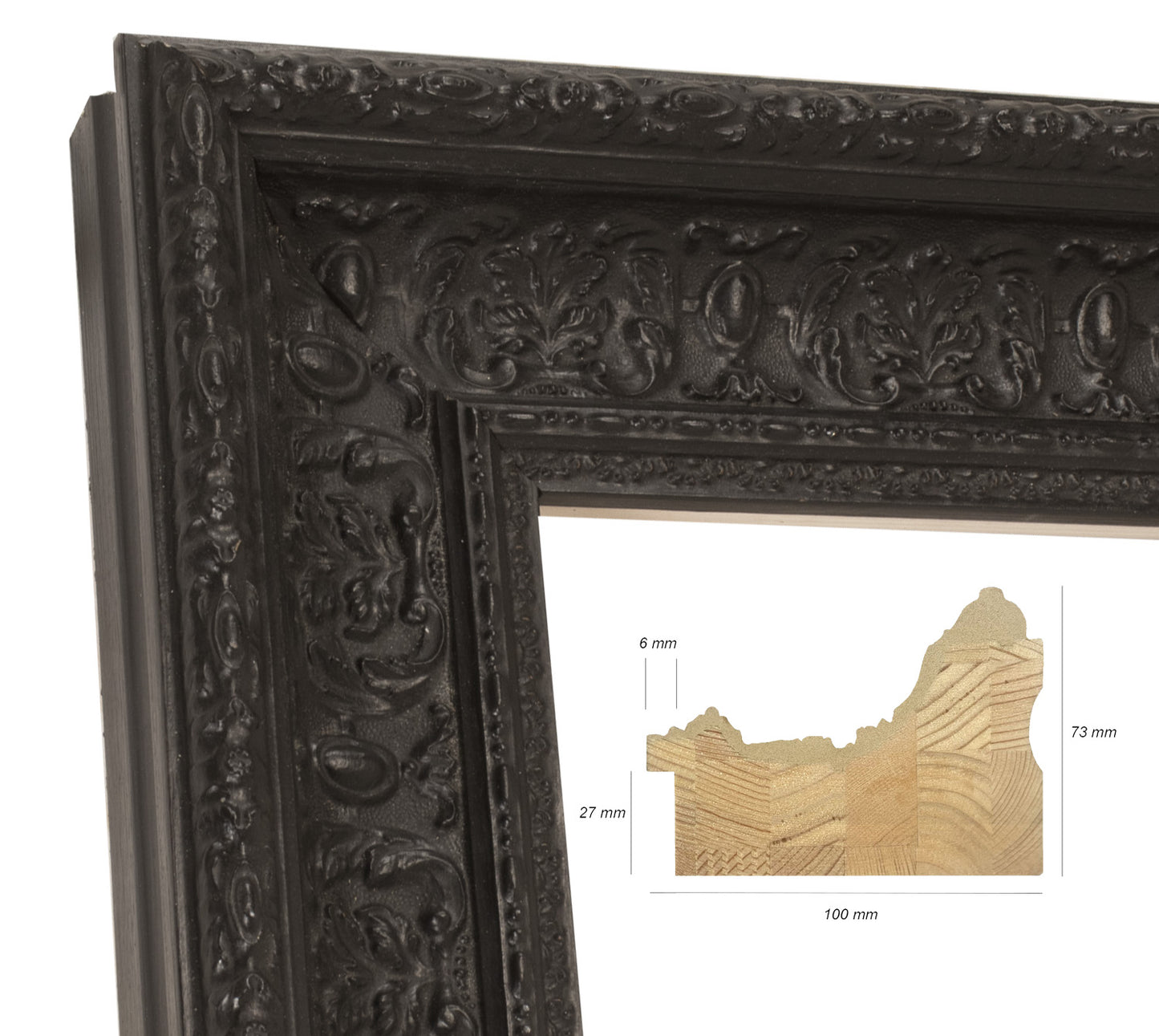 Cadre baroque en bois noir  6301.600