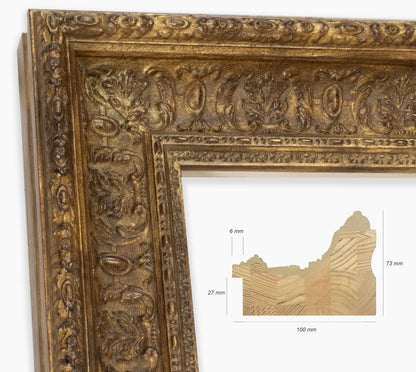 Baroque wooden frame with antique gold leaf 6301.230