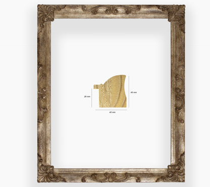 COR.227.231 wooden frame with antique silver leaf