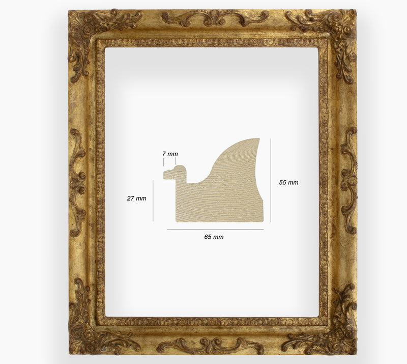 COR.430.010 cadre baroque a la feuille d'or