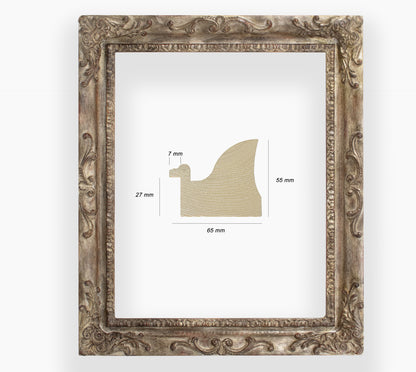 COR.430.231 wooden frame with antique silver leaf