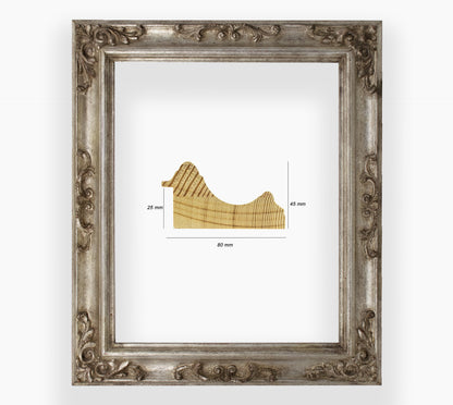 COR.739.011 baroque frame with silver leaf