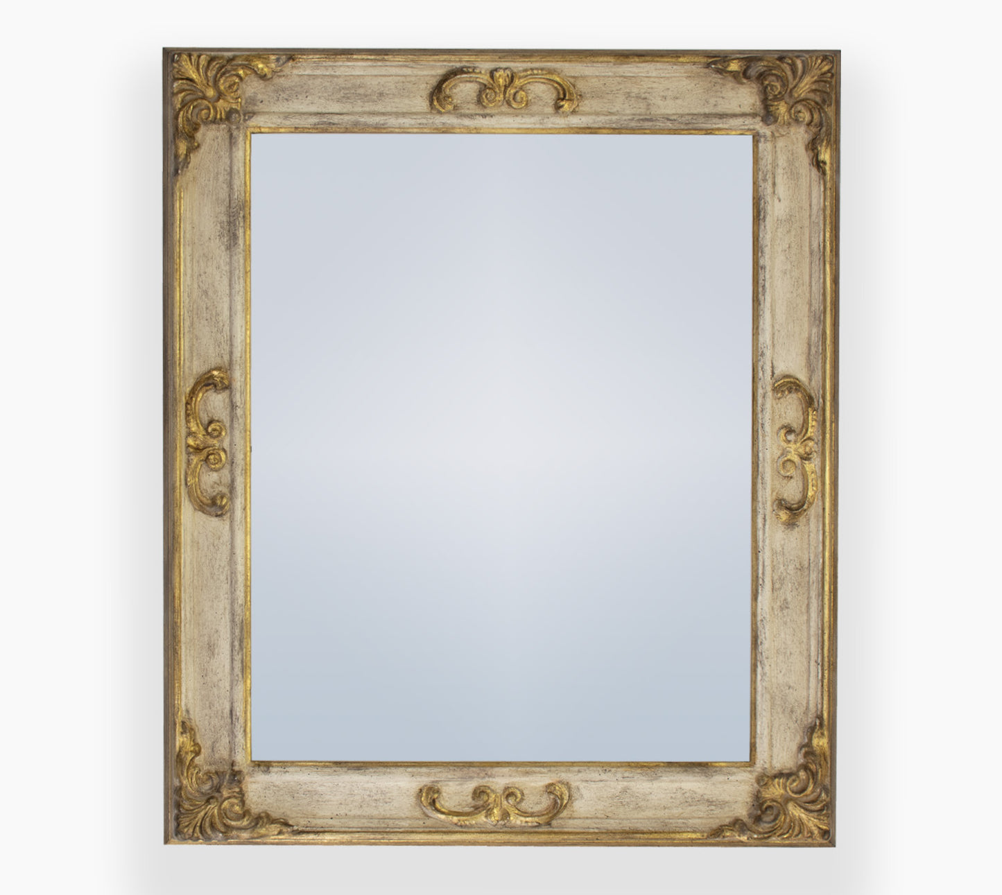 Miroirs ancien sur mesure gris antique et or cor.340.3004